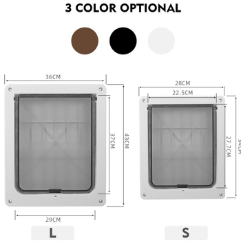 Tehase lemmikloomatarvete kassiuks, kassihoidja, koerauks, kontrollitud juurdepääsu suund, valge, must, pruun lemmikloomauks