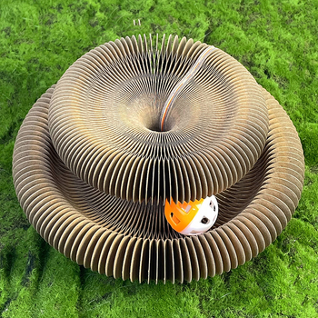 Szerves macskakaparó deszka mágneses szívású cserélhető hullámpapír self-free macskajáték önmegkönnyítő karmos kopásálló macskajáték