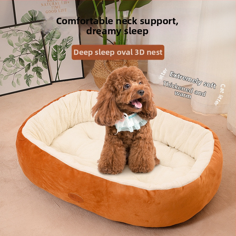 Veľkoobchodná továreň na mačacie hniezdo, zimné teplé zahustené oválne hniezdo, univerzálne hniezdo pre domáce zvieratá, zimná búda pre malé psy