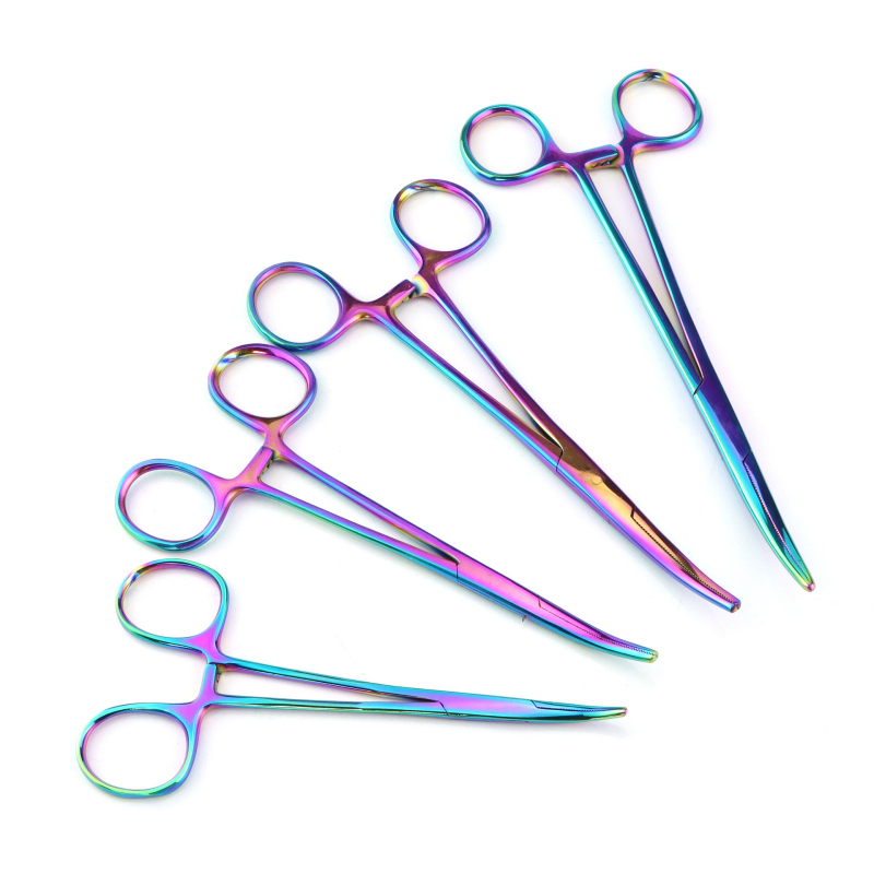12,5 см/14 см цветни хемостатични щипци, високотемпературна обработка, стерилизация, прав лакът, по избор, щипци за ушни косми, многоцветни по избор