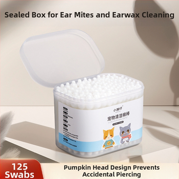 „Xiao Hanzai“ augintinių vatos tamponėlis šunų ausims valyti, katėms ir šunims, dvejopo naudojimo kombinuotas vatos tamponėlis augintinių ausų plovimui vandeniu, ausų valymui