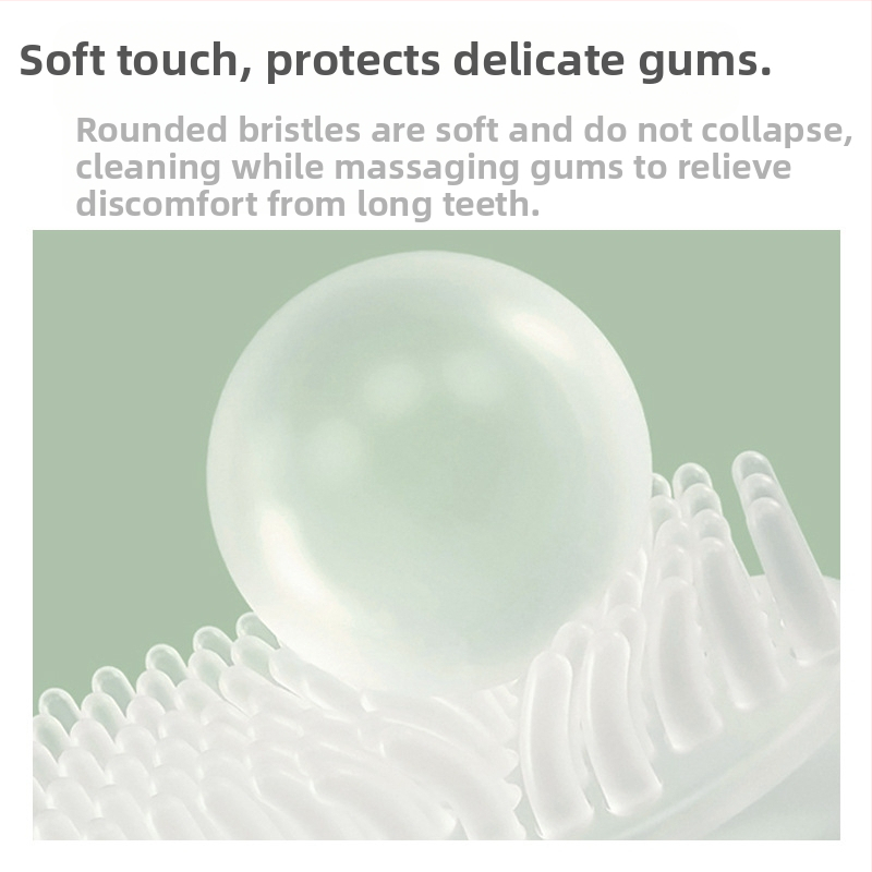 Силиконова четка за зъби за пръсти с аромат на пор, против лош дъх, 8 броя, мека, невредима паста за зъби за венците, почиства и избелва