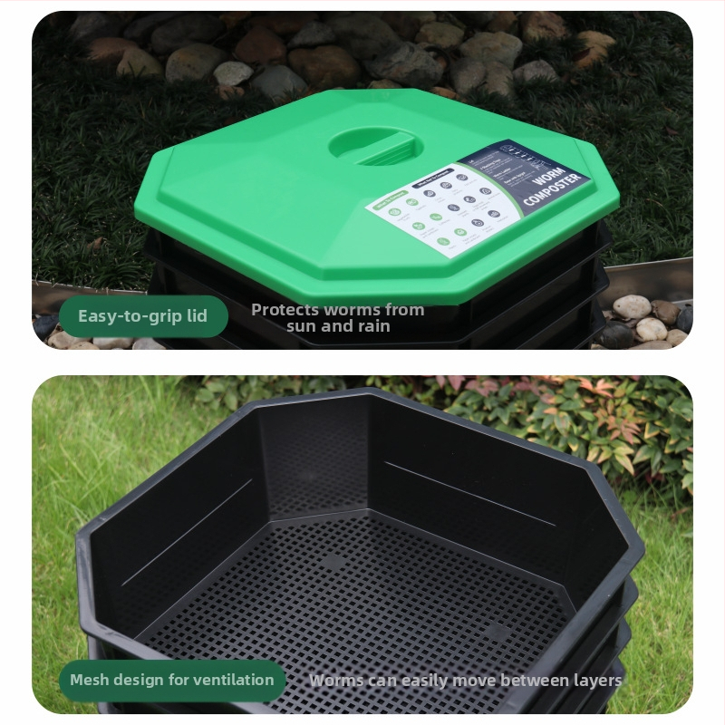 Кутия за култура на земни червеи кухненски отпадъци тор от земни червеи бъчва за компост от земни червеи ферментация кутия за компост ферментация култура квадратна тава