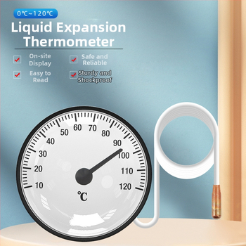 Didelio tikslumo nešiojamas buitinis vandens termometras su skysčio plėtimosi funkcija (0–120 rodyklės) ir zondu
