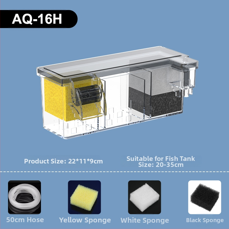 Akvariumo filtras, mažas išorinis krioklys, prie sienos tvirtinamas vėžlių filtras, mažas trijų viename filtras, tylus vandens siurblys, vandens valymo cirkuliacinis siurblys