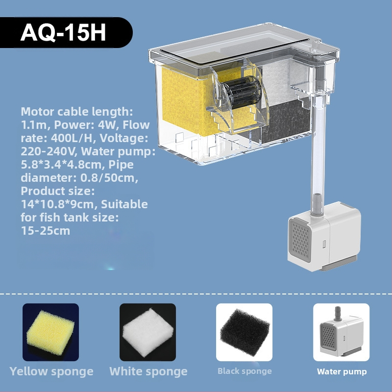 Akvariumo filtras, mažas išorinis krioklys, prie sienos tvirtinamas vėžlių filtras, mažas trijų viename filtras, tylus vandens siurblys, vandens valymo cirkuliacinis siurblys