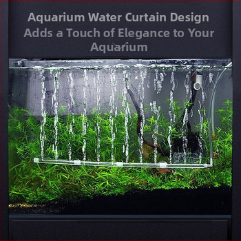 Akvariumo burbulas su deguonies gazuotu oro baru, burbulinės žarnos išleidimo anga, vandens siurblio priedai