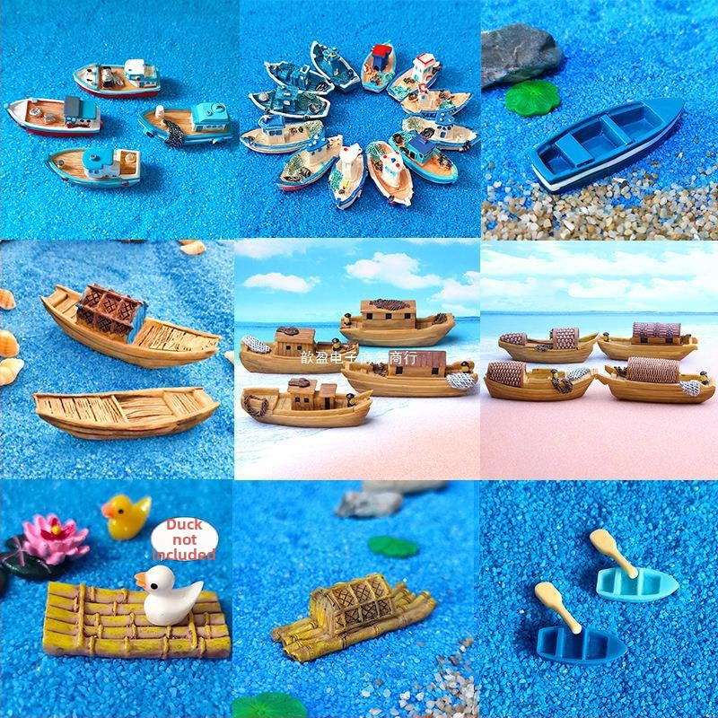 Mikromaastik Mini Jiangnan paat Kalapaat Käsitööpaat Ookeani kalapaak Aquascape Vaigust isetegemise dekoratiivsed kaunistused