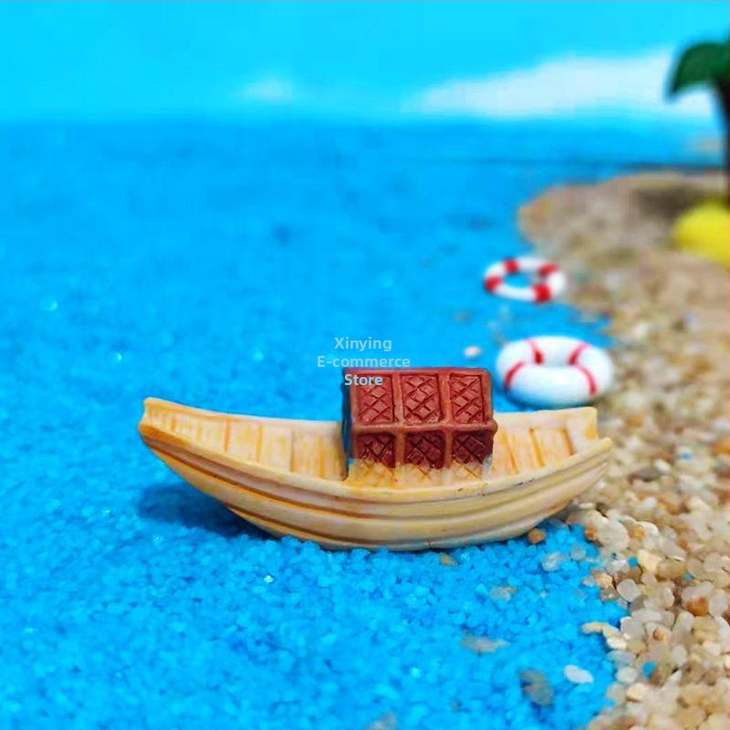 Микро пейзаж, мини лодка Jiangnan, рибарска лодка, занаятчийска лодка, океански аквариум, акваскейп, смола, „направи си сам“ декоративни орнаменти