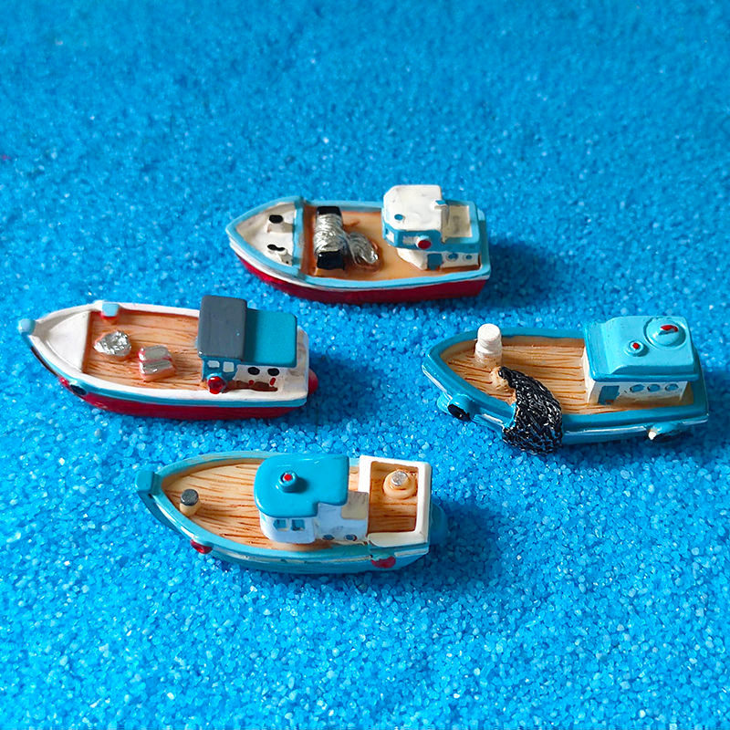 Микро пейзаж, мини лодка Jiangnan, рибарска лодка, занаятчийска лодка, океански аквариум, акваскейп, смола, „направи си сам“ декоративни орнаменти