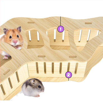 Ξύλινη σκάλα για χάμστερ, αποφυγή σκαλοπατιών, σπίτι με σήραγγα, χρυσή αρκούδα, παιχνίδι αναρρίχησης, αψίδα, γέφυρα σημύδας, τρύπα δέντρου, προϊόντα τοπίου