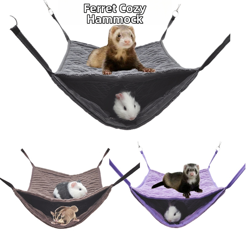 Görény Meleg Kétrétegű Függőágy Mókus Totoro Hálózsák Négylábú Pamut Függőfészek Kisállat Kellékek Téli Plüss Függőágy