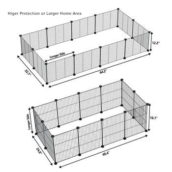 Ograda za kućne ljubimce, kavez za male životinje, unutarnja prijenosna metalna žičana ograda "uradi sam" za male životinje dupina