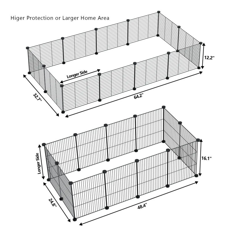 Ograda za kućne ljubimce, kavez za male životinje, unutarnja prijenosna metalna žičana ograda "uradi sam" za male životinje dupina