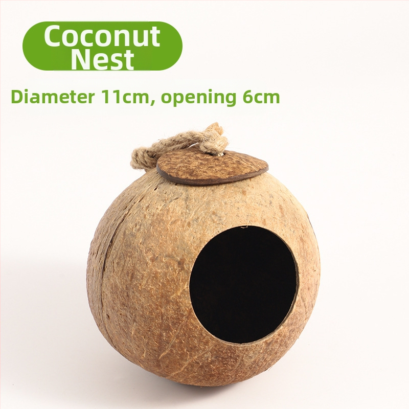 Cuib de hamster, adăpost cu coajă de nucă de cocos, produse de răcire pentru peisaj de vară, cuib de dormit pentru urs auriu, casă cu flori, ramură de șoarece, cuib de jucărie