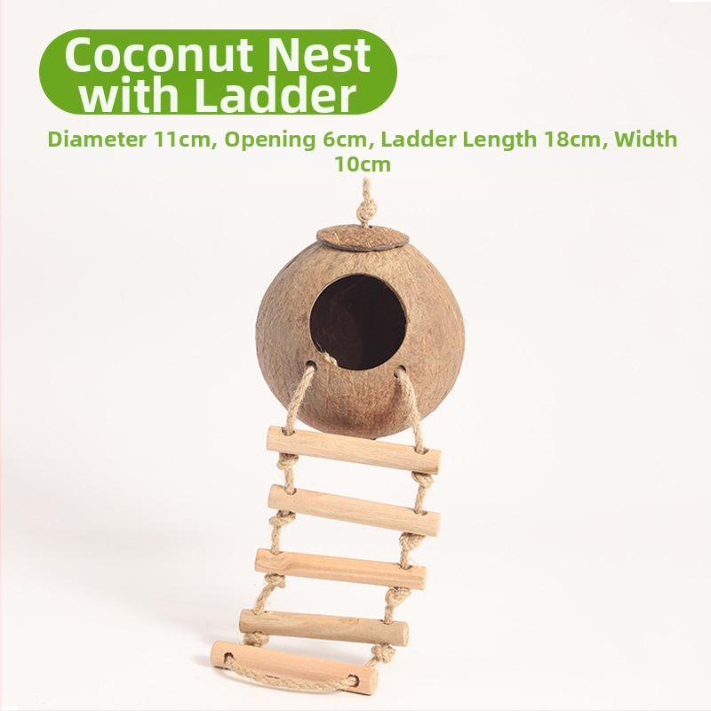 Cuib de hamster, adăpost cu coajă de nucă de cocos, produse de răcire pentru peisaj de vară, cuib de dormit pentru urs auriu, casă cu flori, ramură de șoarece, cuib de jucărie