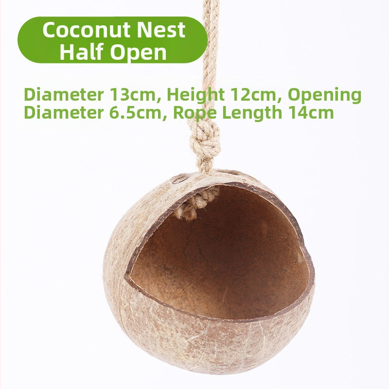 Cuib de hamster, adăpost cu coajă de nucă de cocos, produse de răcire pentru peisaj de vară, cuib de dormit pentru urs auriu, casă cu flori, ramură de șoarece, cuib de jucărie