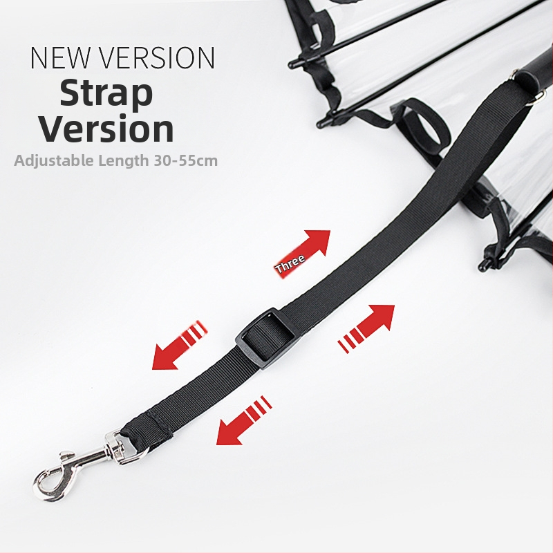 Прозрачен чадър за домашни любимци, кучешки чадър с C-образна форма, производител на домашни любимци, директни продажби, регулируема каишка за разходка на кучета в дъждовен ден