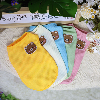 Vafl proljetni i jesenski slatki medvjeđi pribor za kućne ljubimce, prsluk u boji slatkiša, jednostavan udoban pulover odjeća