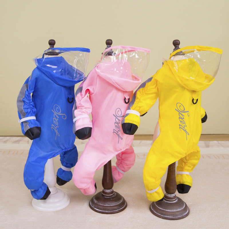 Dog Traction Siaman kabanica za stopala, čizme za kišu, Teddy Bitter Bear, sveobuhvatna vodootporna odjeća za četveronožne pse sa šeširom za životinje