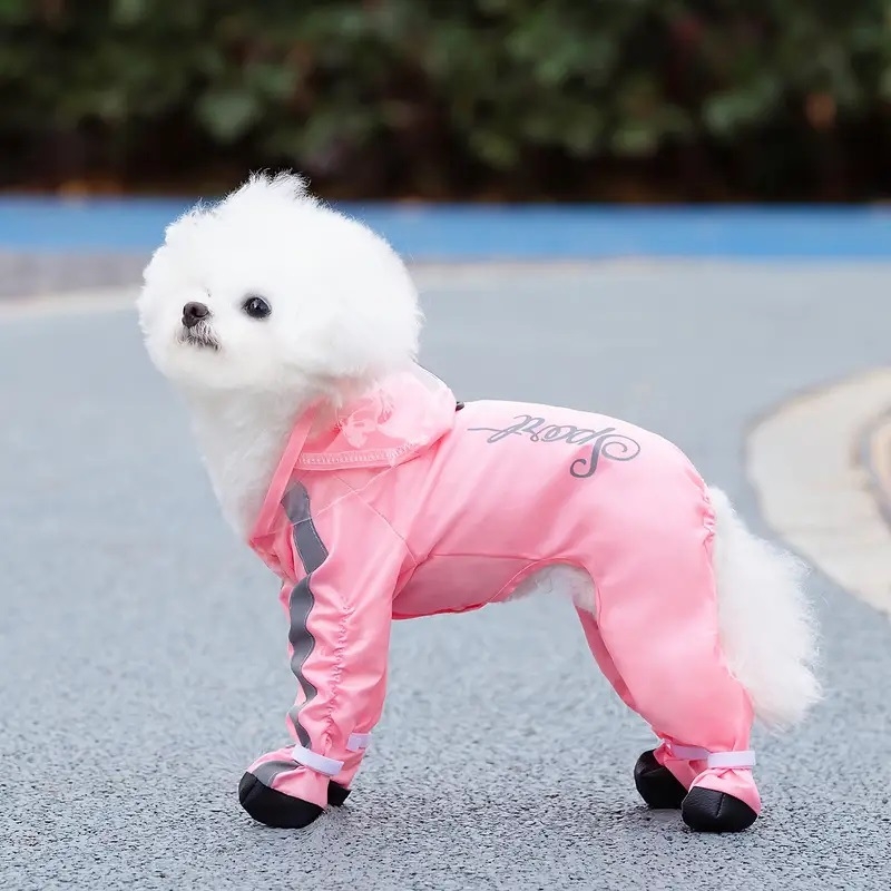 Dog Traction Siaman kabanica za stopala, čizme za kišu, Teddy Bitter Bear, sveobuhvatna vodootporna odjeća za četveronožne pse sa šeširom za životinje