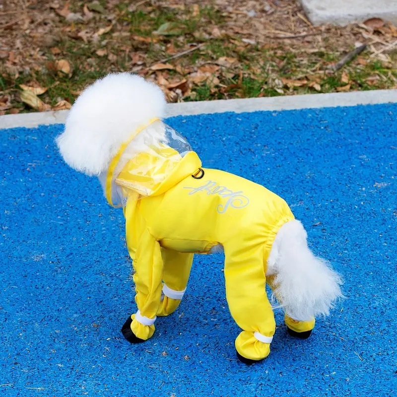 Dog Traction Siaman kabanica za stopala, čizme za kišu, Teddy Bitter Bear, sveobuhvatna vodootporna odjeća za četveronožne pse sa šeširom za životinje