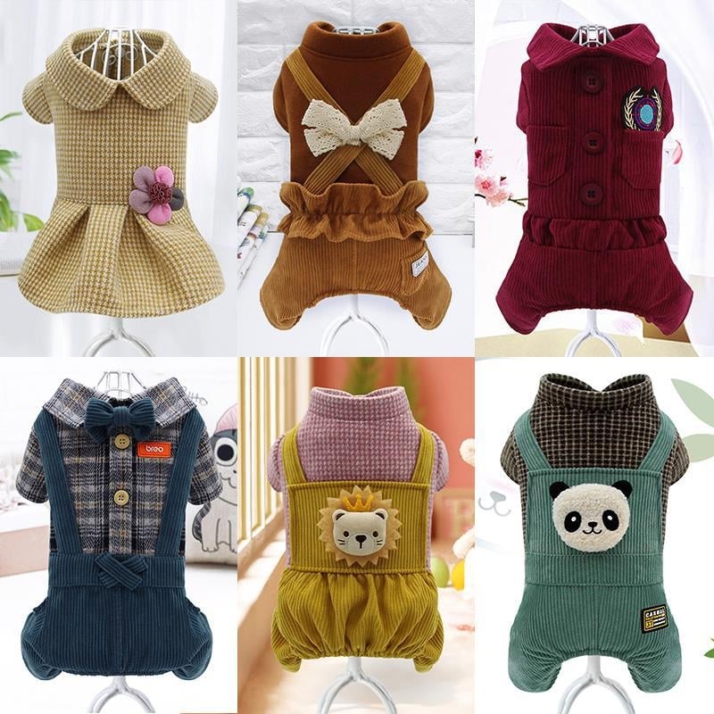 Дрехи за домашни любимци за Нова година, кадифени дрехи за кучета Mao Ni, есен и зима, нова рокля за плюшено мече с четириноги