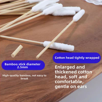 Medvilnės tamponėlis augintiniams, medvilnės tamponėlis katėms ir šunims, universalus ausų, odos ir išangės valymo vaistas, dvejopo naudojimo medvilnės tamponėlis, ypač didelis medvilnės galvos bambuko lazdelės formos vatos tamponėlis