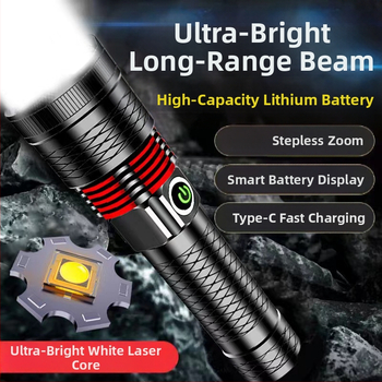 Tarpvalstybinis baltas lazerinis žibintuvėlis su priartinimo nuotoliniu lauko apšvietimu avarinis žibintuvėlis su aliuminio lydinio žibintuvėliu, didmeninė prekyba