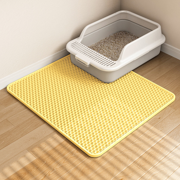 Изключително голяма подложка за котешка тоалетна, против изкарване, подложка против пръски, кутия за котешка тоалетна, двуслоен филтър, против пръски, подложка за контрол на пясъка, подложка за падане на пясък, военна