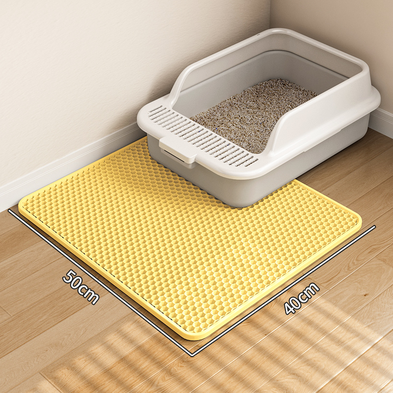 Изключително голяма подложка за котешка тоалетна, против изкарване, подложка против пръски, кутия за котешка тоалетна, двуслоен филтър, против пръски, подложка за контрол на пясъка, подложка за падане на пясък, военна