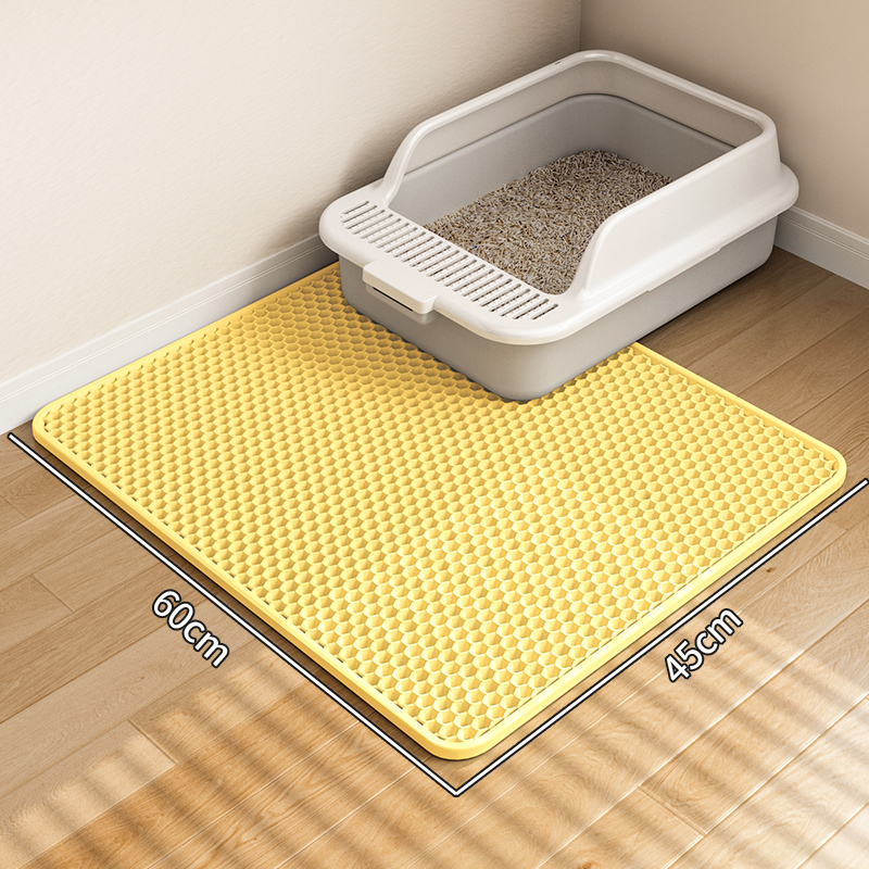 Изключително голяма подложка за котешка тоалетна, против изкарване, подложка против пръски, кутия за котешка тоалетна, двуслоен филтър, против пръски, подложка за контрол на пясъка, подложка за падане на пясък, военна