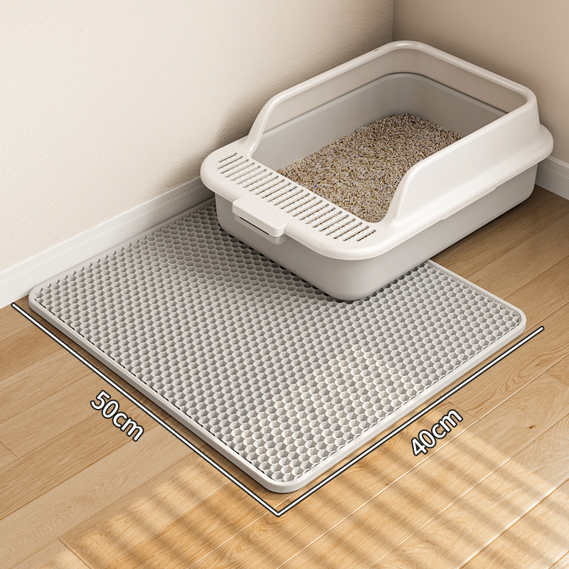 Изключително голяма подложка за котешка тоалетна, против изкарване, подложка против пръски, кутия за котешка тоалетна, двуслоен филтър, против пръски, подложка за контрол на пясъка, подложка за падане на пясък, военна