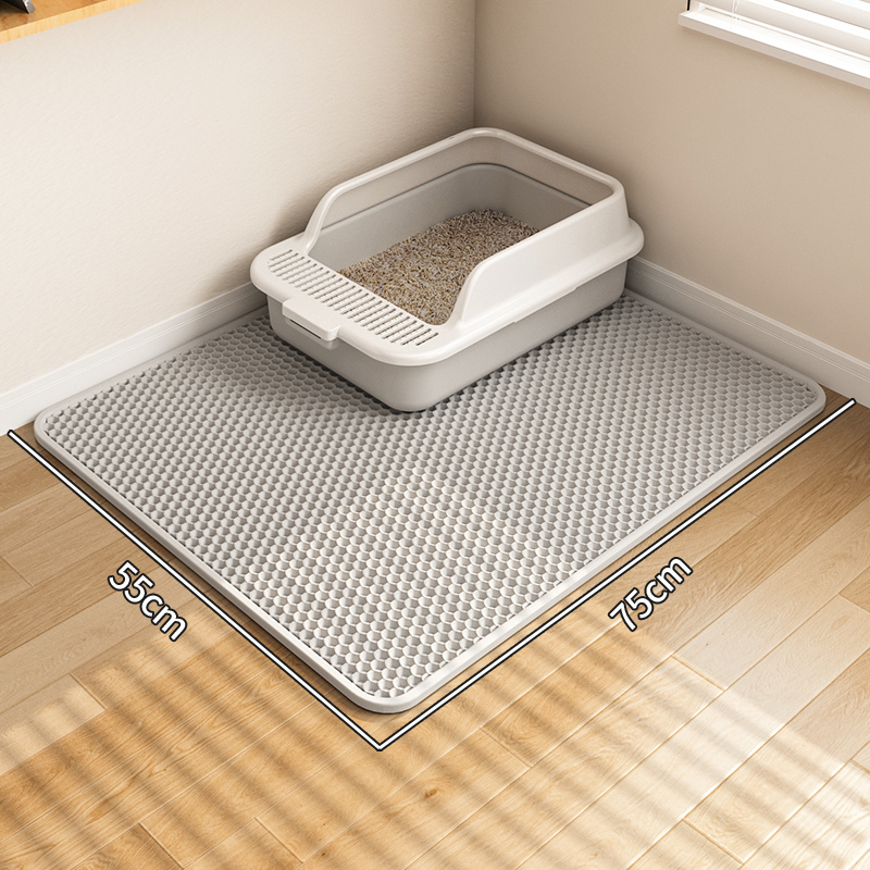 Изключително голяма подложка за котешка тоалетна, против изкарване, подложка против пръски, кутия за котешка тоалетна, двуслоен филтър, против пръски, подложка за контрол на пясъка, подложка за падане на пясък, военна