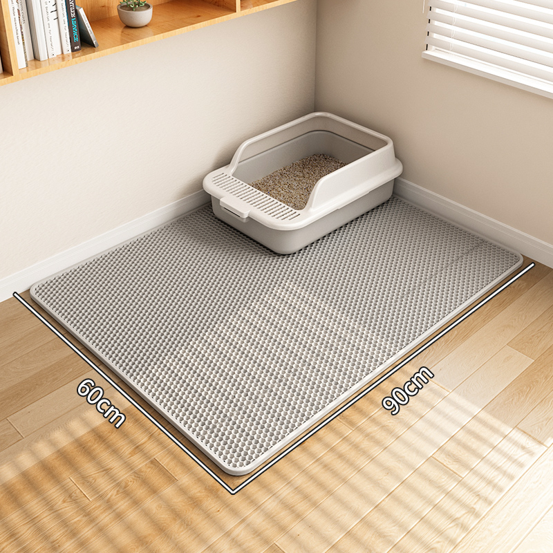Изключително голяма подложка за котешка тоалетна, против изкарване, подложка против пръски, кутия за котешка тоалетна, двуслоен филтър, против пръски, подложка за контрол на пясъка, подложка за падане на пясък, военна