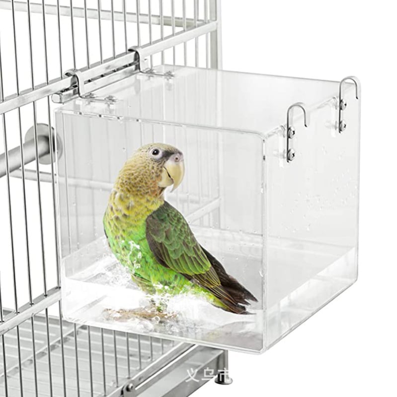 Naujas paukščių lesyklėlės akrilinis papūgų automatinis lesyklėlės paukščių lesyklėlės maistas dėžutėje nuo išsibarstymo gamyklos tiesioginė vieta