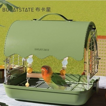Κλουβί πουλιών Buka Star, κλουβί για παπαγάλους, ακρυλικό, διακοσμητικό κλουβί εξωτερικού χώρου, δέρμα τίγρης, παιώνια, μαύρος φοίνικας, ειδικό κλουβί πουλιών