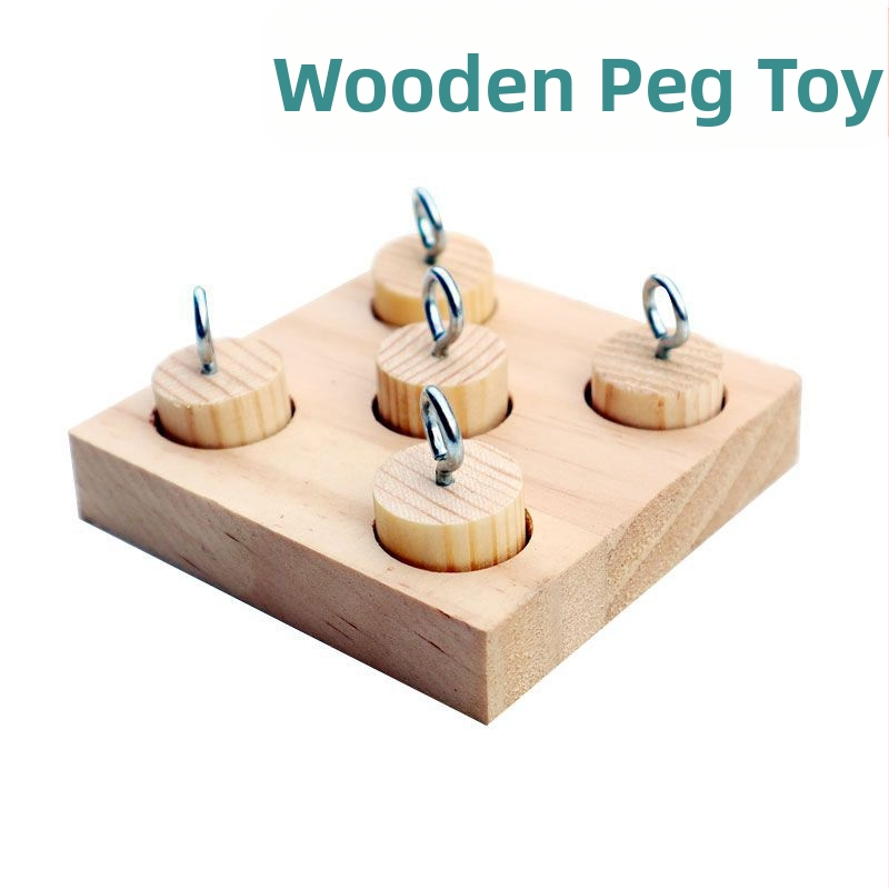 Образователни играчки за папагал с птици, дървени стълбове, цветни цилиндрични строителни блокове „Направи си сам“, кръгли, с топка „Джак“.