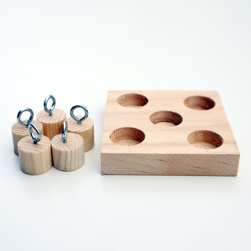 Образователни играчки за папагал с птици, дървени стълбове, цветни цилиндрични строителни блокове „Направи си сам“, кръгли, с топка „Джак“.