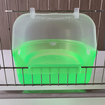 Φωλιά φτερών εξωτερική λεκάνη μπάνιου πουλιών Jade Bird μεταξωτή μπανιέρα με μικρό παπαγάλο, προμήθεια εργοστασίου λεκάνης μπάνιου πουλιών