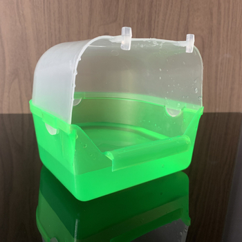 Φωλιά φτερών εξωτερική λεκάνη μπάνιου πουλιών Jade Bird μεταξωτή μπανιέρα με μικρό παπαγάλο, προμήθεια εργοστασίου λεκάνης μπάνιου πουλιών