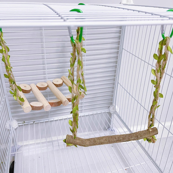 Κλουβί πουλιών εξωραϊσμού παιχνίδι κούνιας παπαγάλου μαργαριταριών αναρρίχηση πουλιών διαδραστική σκάλα αντι-δάγκωμα δάγκωμα δακτύλιοι δαγκώματος από μασίφ ξύλο
