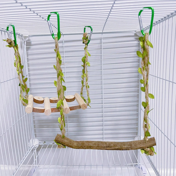 Κλουβί πουλιών εξωραϊσμού παιχνίδι κούνιας παπαγάλου μαργαριταριών αναρρίχηση πουλιών διαδραστική σκάλα αντι-δάγκωμα δάγκωμα δακτύλιοι δαγκώματος από μασίφ ξύλο