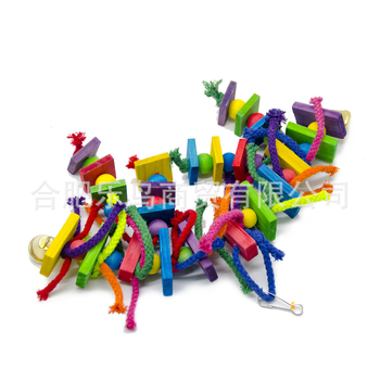 Παιχνίδι παπαγάλος παιχνίδι πουλιών ουράνιο τόξο μαλακή γέφυρα χρώμα ξύλινο μπλοκ βαμβακερό σχοινί δάγκωμα παιχνίδι αναρρίχησης κρεμαστό παιχνίδι διασυνοριακό