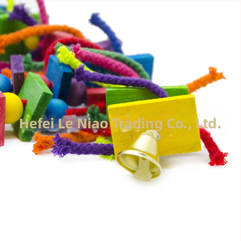 Παιχνίδι παπαγάλος παιχνίδι πουλιών ουράνιο τόξο μαλακή γέφυρα χρώμα ξύλινο μπλοκ βαμβακερό σχοινί δάγκωμα παιχνίδι αναρρίχησης κρεμαστό παιχνίδι διασυνοριακό