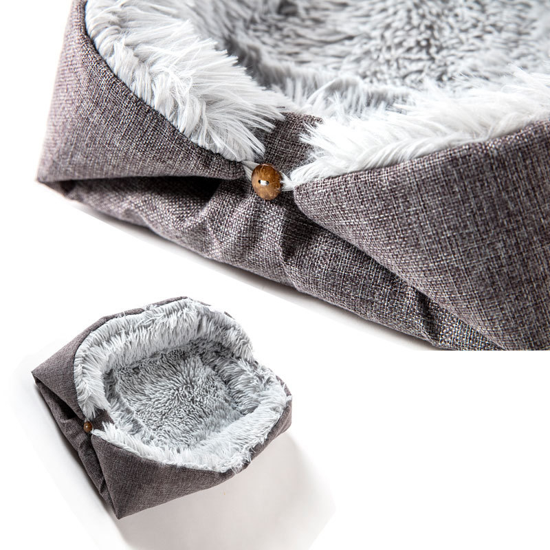 Фабрична директна доставка на постелка за домашни любимци, плюшена постелка за малко куче, котешко гнездо, есен и зима, матрак с двойна употреба за кучета и котки, домашни любимци