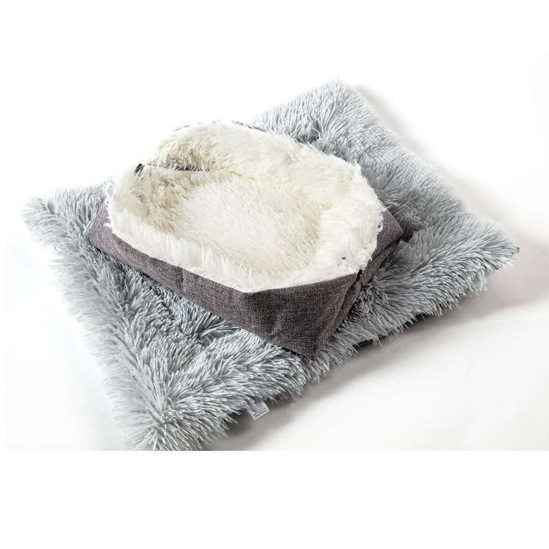 Фабрична директна доставка на постелка за домашни любимци, плюшена постелка за малко куче, котешко гнездо, есен и зима, матрак с двойна употреба за кучета и котки, домашни любимци