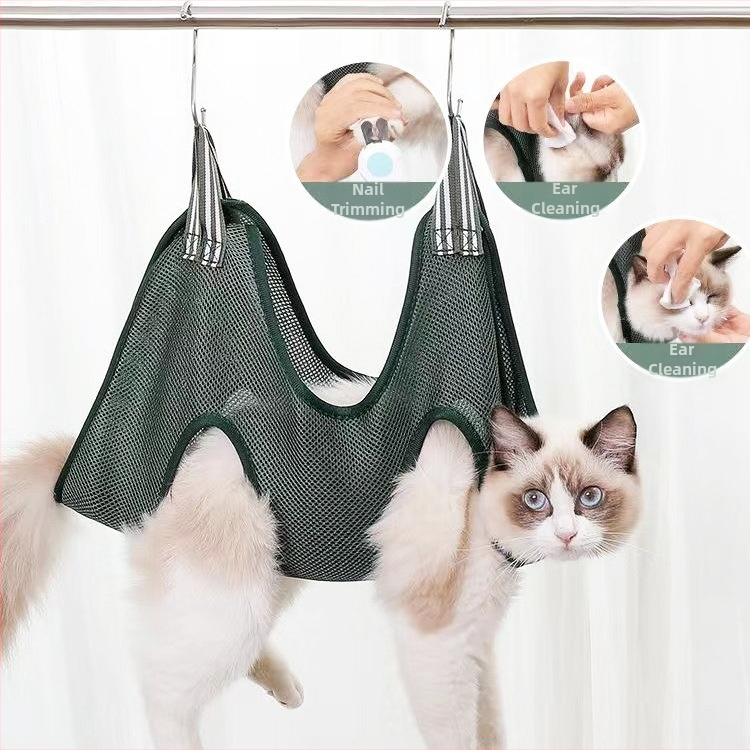 Дишащ хамак за домашни любимци за котки и кучета за къпане, инжекции, лекарства, подстригване, фиксиране на нокти, козметични продукти против ухапване