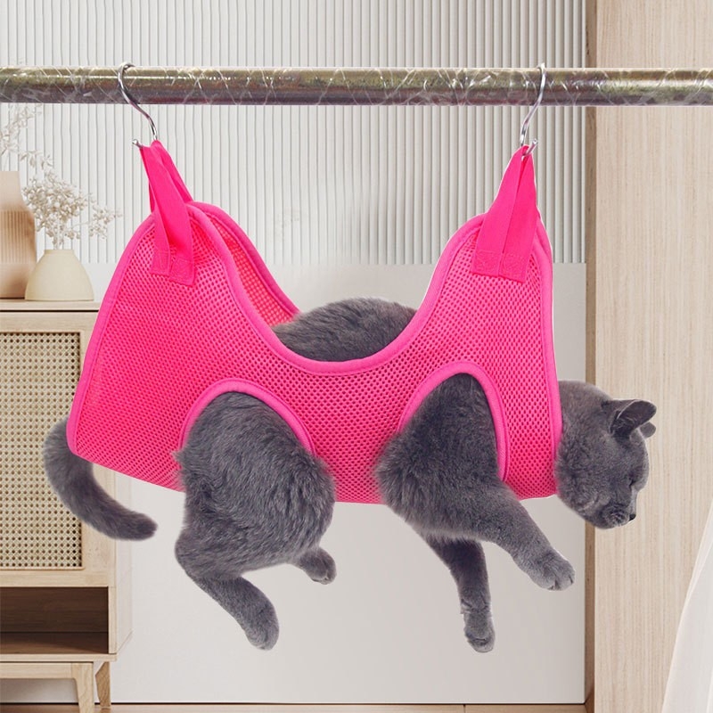 Дишащ хамак за домашни любимци за котки и кучета за къпане, инжекции, лекарства, подстригване, фиксиране на нокти, козметични продукти против ухапване