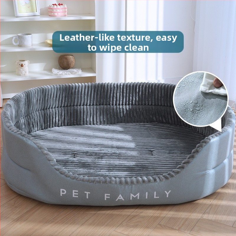 Kennel Four Seasons Универсално зимно топло легло за кучета, голямо куче, златен ретривър, миеща се постелка за домашни любимци, зимна колиба за кучета